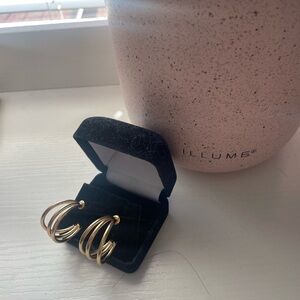 Gold Triple Hoop Earrings -